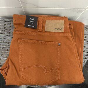 NWT MEN'S MAVI JEANS Jake Slim Leg (RUST MIAMI) 38X32